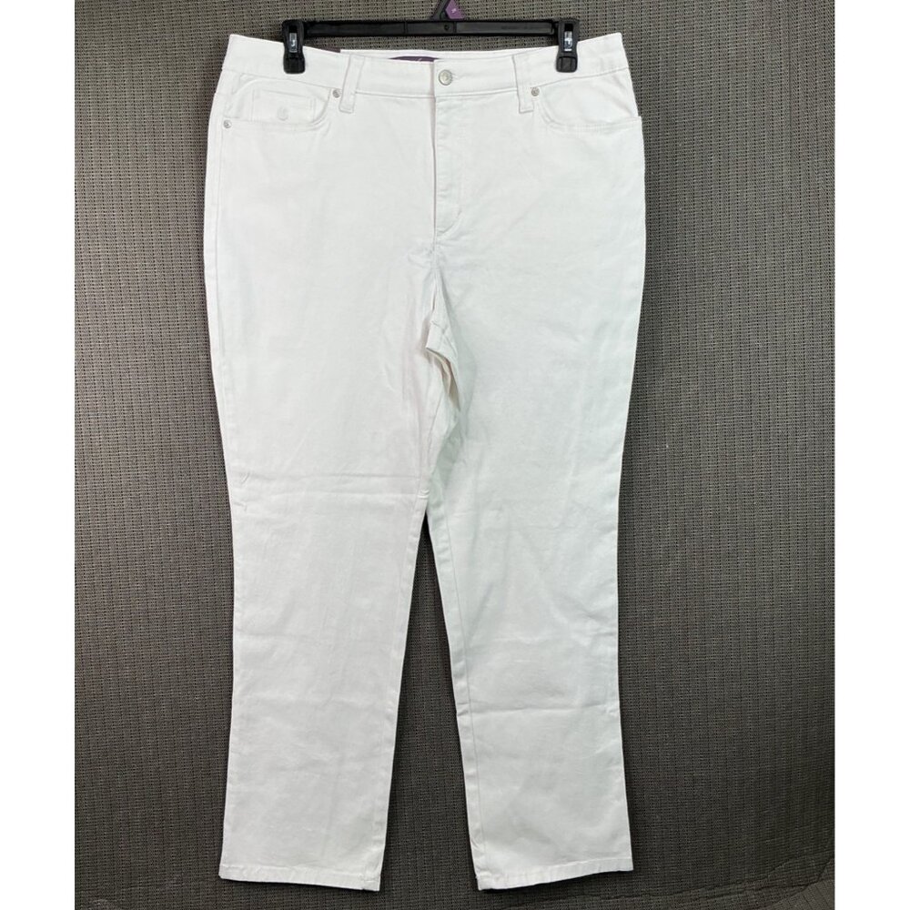 Gloria Vanderbilt Amanda 2.0 Womens Size 16 Average White Slim Leg Denim Jeans